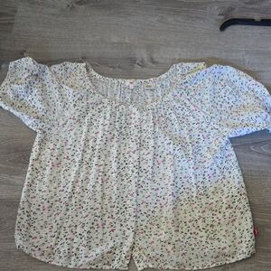 Levi's White Floral Kids Blouse